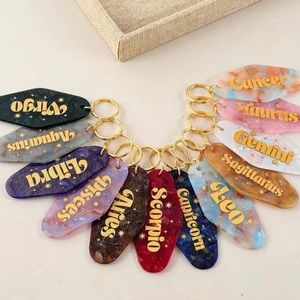 NEW ASTROLOGY Zodiac Sign Keychains